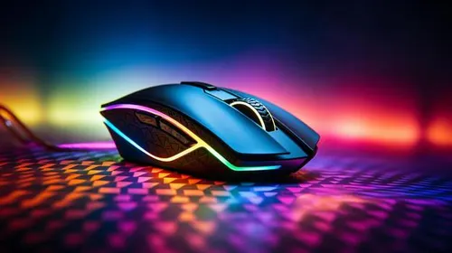computer rgb gaming mouse 3d realistic ai generative photo