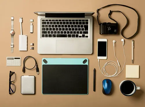 designer daily supplies shot knolling style